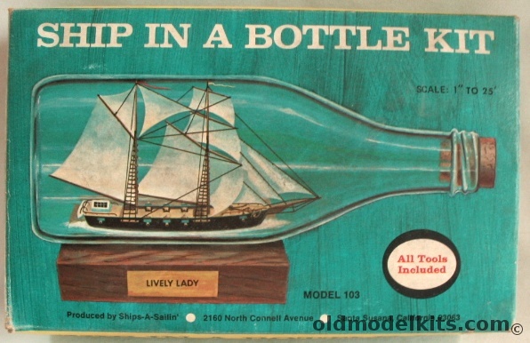 Ships-A-Sailin 1/300 Lively Lady Ship in a Bottle, 103 plastic model kit